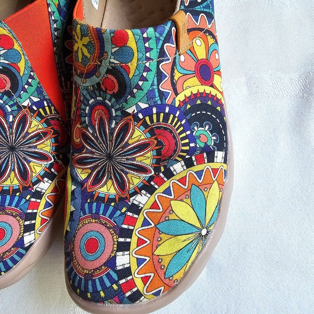 Uin U I N Colorful Pattern Psychedelic Canvas Sho… - image 2